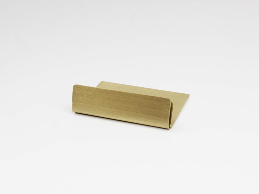 Messing prijskaarthouder in goudkleur, 4 × 3 × 1 cm – vooraanzicht