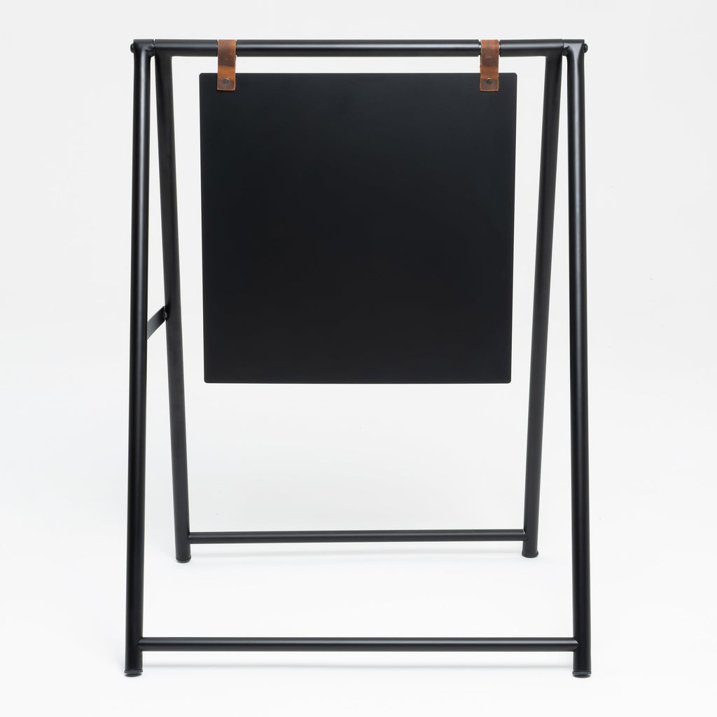 Zwart blanco metalen stoepbord A-frame, dubbelzijdig
