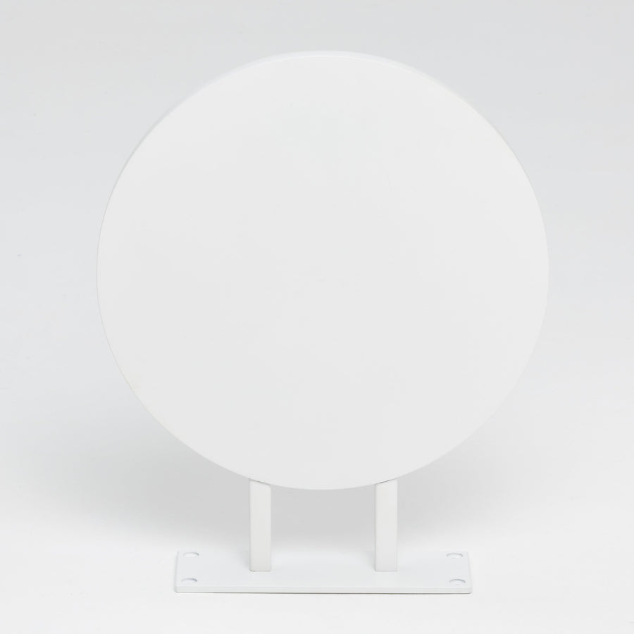 Rond wit blanco uithangbord van aluminium – vooraanzicht